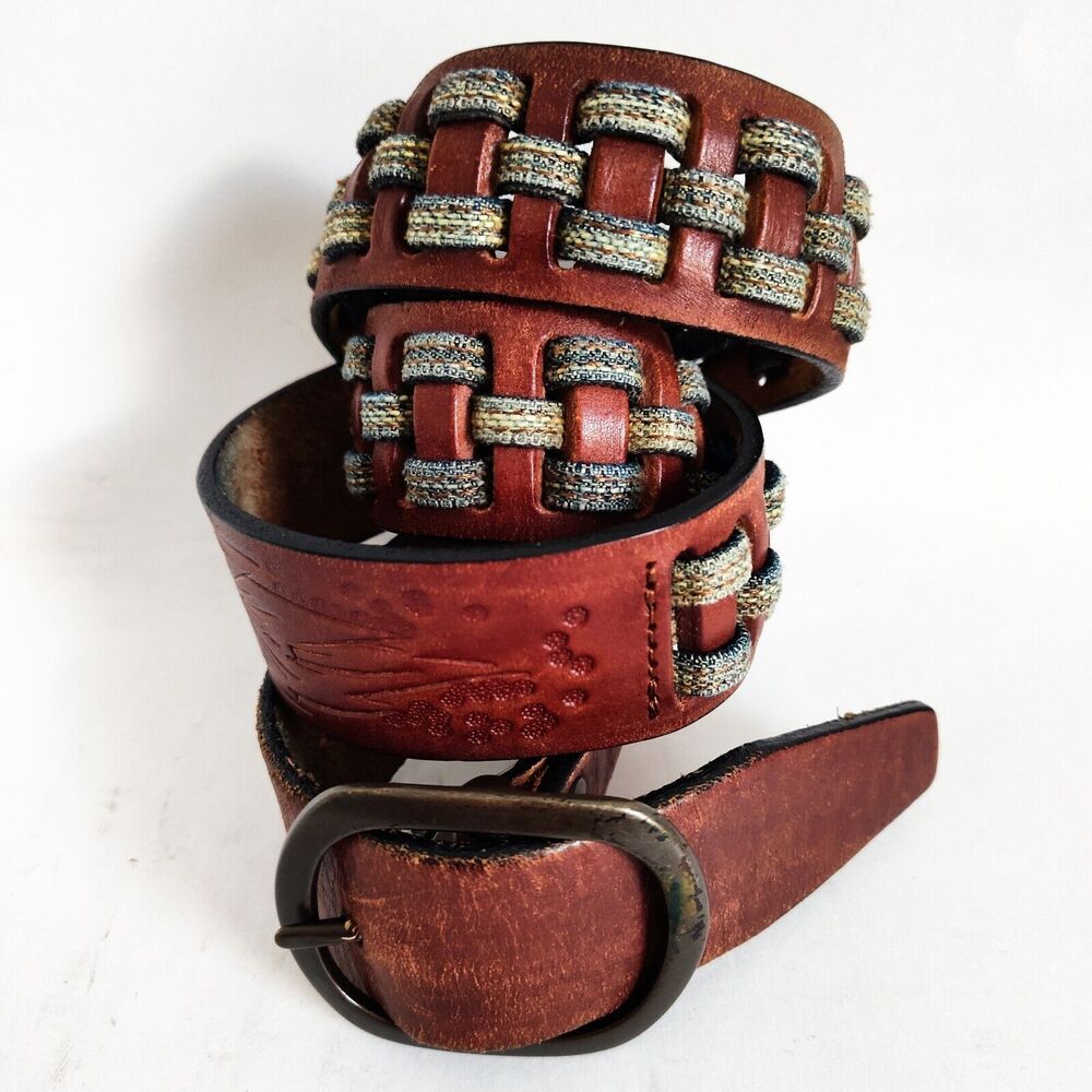 Lucky Brand Brown Woven Leather Belt